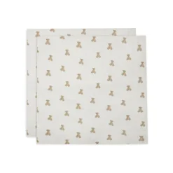 Lot de 2 langes gaze de coton 115x115cm Teddy Bear