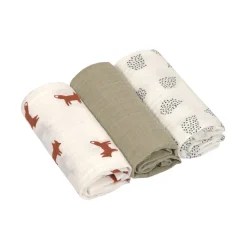 Lot de 3 langes Little Forest Renard