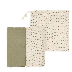 Lot de 2 langes 80x80cm Caramel