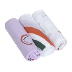 Lot de 3 langes 80 x 80 cm Happy Rascals/lavande