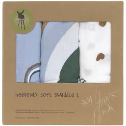 Lot de 3 langes 80 x 80 cm Happy Rascals Bleu ciel