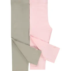 Lot de 2 leggings courts unis print logo pour fille