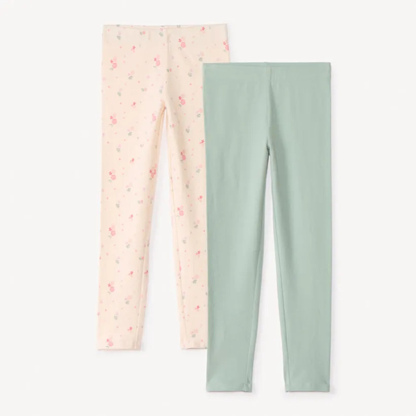 Lot de 2 leggings en jersey pour fille