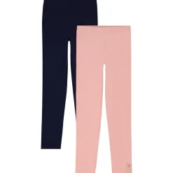 Lot de 2 leggings unis avec foil print pour fille