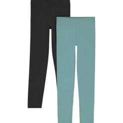 Lot de 2 leggings unis avec foil print pour fille