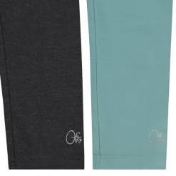 Lot de 2 leggings unis avec foil print pour fille