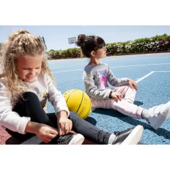 Lot de 2 leggings unis à surpiqûres pour filles