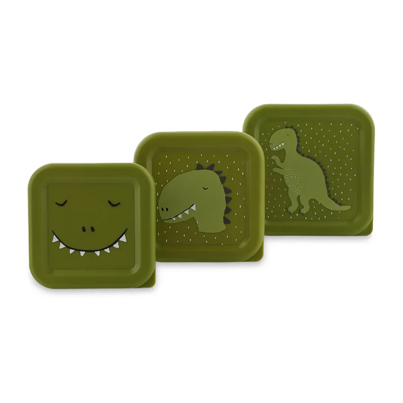 Lot de 3 lunchbox gigognes Mr. Dino vert