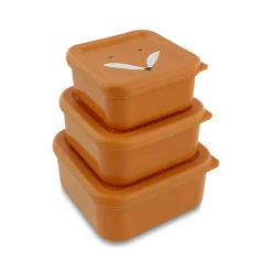 Lot de 3 lunchbox gigognes Mr. Fox orange