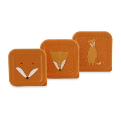 Lot de 3 lunchbox gigognes Mr. Fox orange