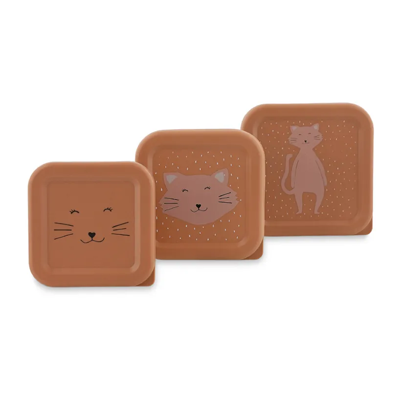 Lot de 3 lunchbox gigognes Mrs. Cat rose
