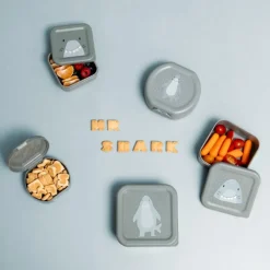 Lot de 2 lunchbox gigognes Mr. Shark gris