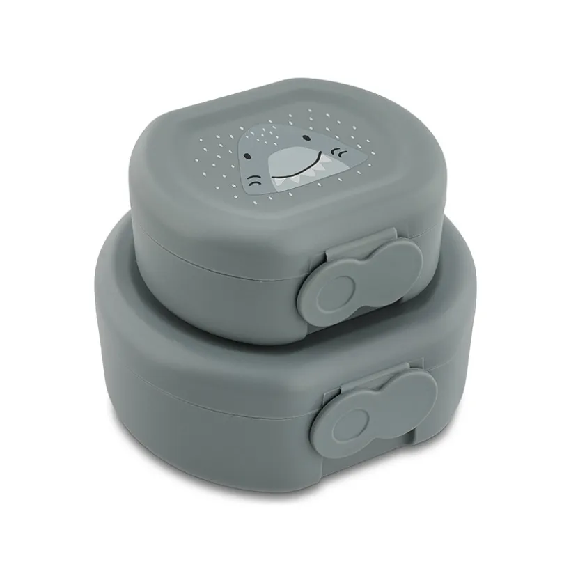 Lot de 2 lunchbox gigognes Mr. Shark gris