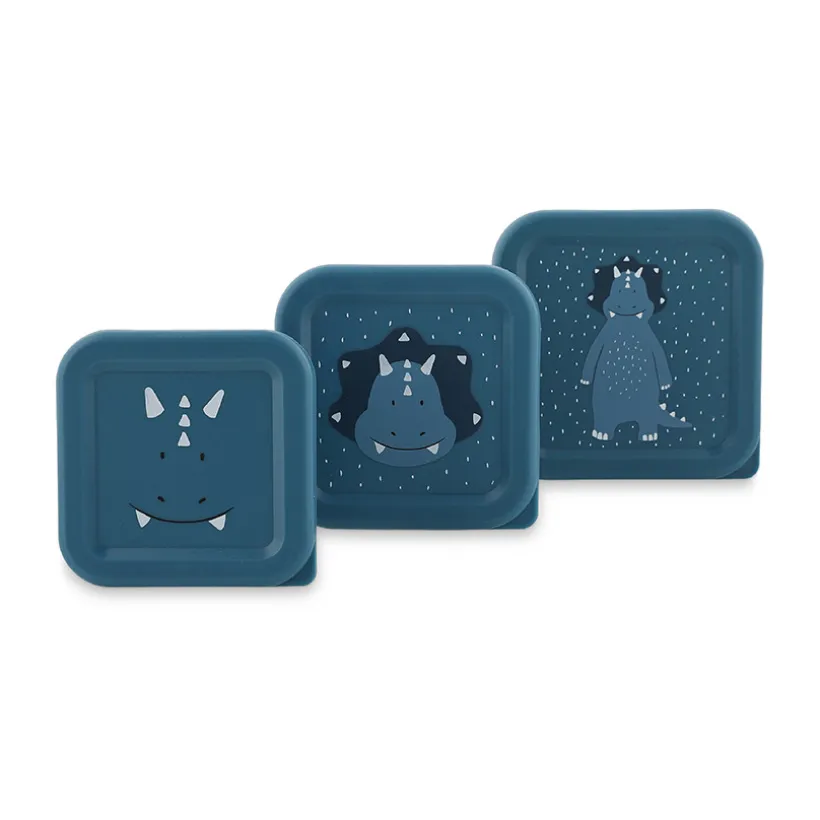 Lot de 3 lunchbox gigognes Mr. Triceratops bleu