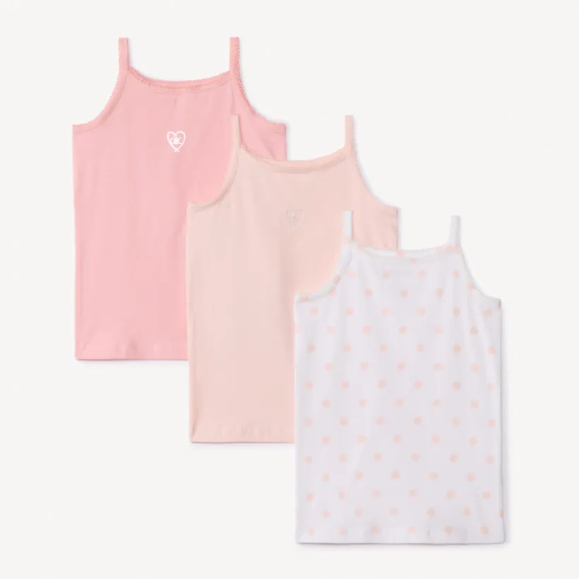 Lot de 3 maillots de corps débardeurs fantaisie pour fille