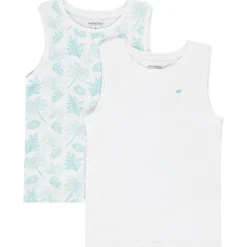 Lot de 2 maillots de corps débardeurs à palmiers pour garçon