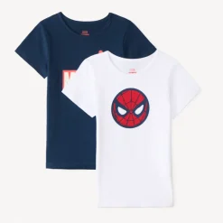 Lot de 2 maillots de corps manches courtes Spider-Man Marvel pour garçon