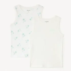 Lot de 2 maillots de corps motifs palmier pour garçon