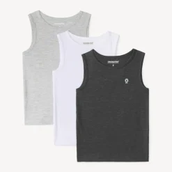 Lot de 3 maillots de corps sans manches unis pour garçon