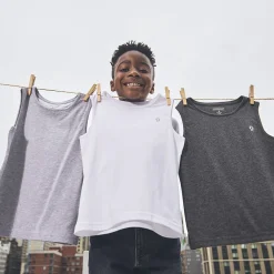 Lot de 3 maillots de corps sans manches unis pour garçon