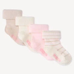 Lot de 4 paires de chaussettes côtelées pour bébé fille