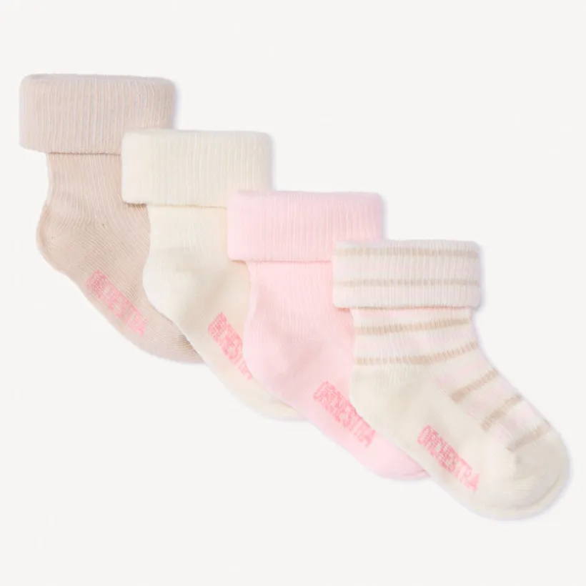 Lot de 4 paires de chaussettes côtelées pour bébé fille