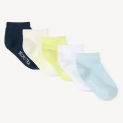 Lot de 5 paires de chaussettes courtes unies pour bébé garçon
