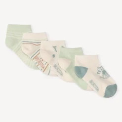 Lot de 5 paires de chaussettes courtes unies pour bébé garçon