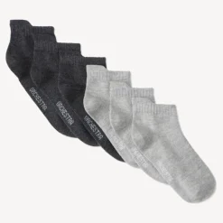 Lot de 6 paires de chaussettes courtes unies pour garçon