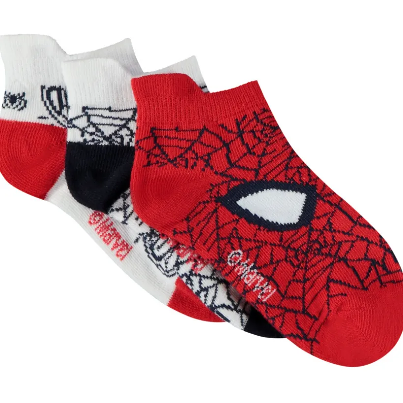Lot de 3 paires de chaussettes courtes Spider-Man Marvel pour garçon