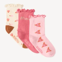 Lot de 3 paires de chaussettes effet ondulé pour bébé fille