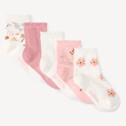 Lot de 5 paires de chaussettes fantaisie festonnées pour fille