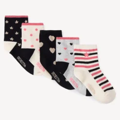Lot de 5 paires de chaussettes fantaisie pour fille