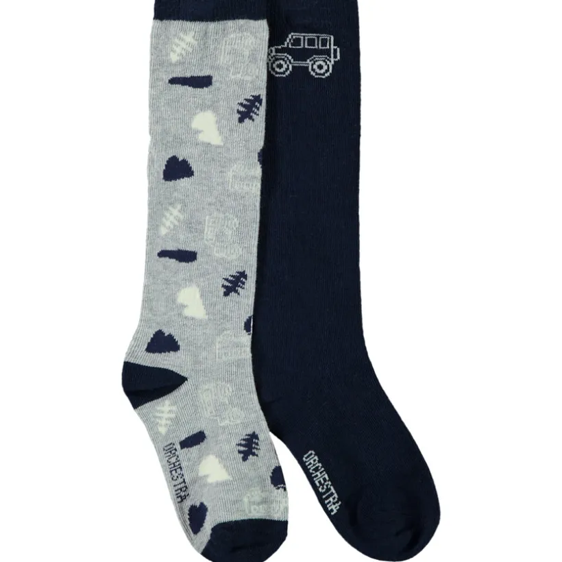 Lot de 2 paires de chaussettes hautes fantaisie pour garçon