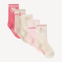 Lot de 5 paires de chaussettes normales fantaisies pour fille