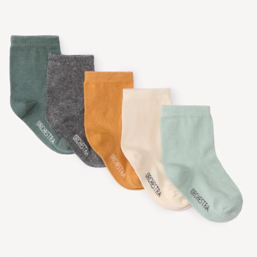 Lot de 5 paires de chaussettes normales unis pour bébé garçon