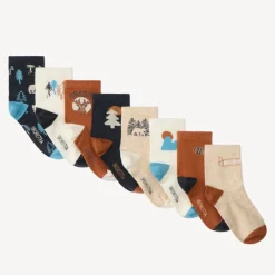 Lot de 8 paires de chaussettes normales fantaisie pour garçon