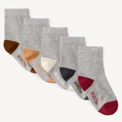 Lot de 5 paires de chaussettes unies pour bébé garçon