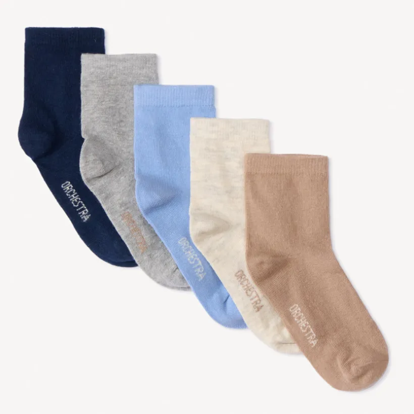 Lot de 5 paires de chaussettes unies pour garçon