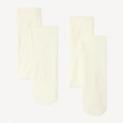 Lot de 2 paires de collants fins unis pour fille
