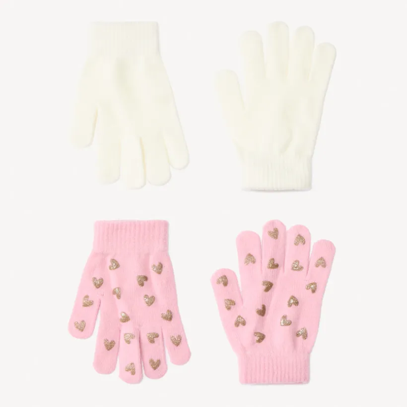 Lot de 2 paires de gants pour fille
