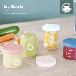 Lot de 9 pots de conservation Isy Bowls - 6 x 250 ml et 3 x 120 ml