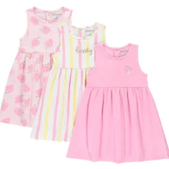 Lot de 3 robes sans manches avec imprimé fantaisie pour bébé fille