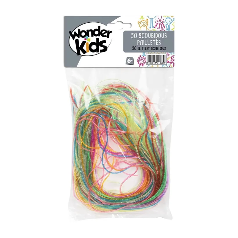 Lot de 50 scoubidous multicolores (modèle aléatoire)