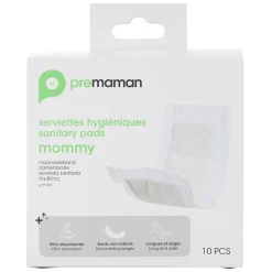 Lot de 10 serviettes hygiéniques post-accouchement Mommy