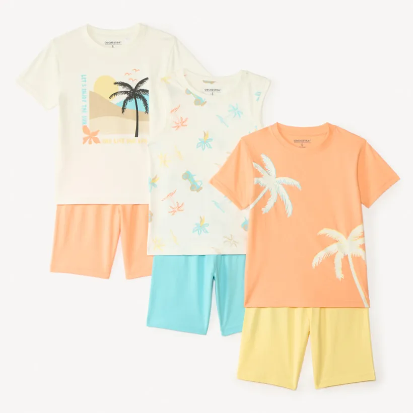 Lot de 3 set de pyjamas court fantaisie pour garçon