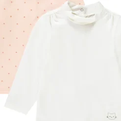 Lot de 2 sous-pulls col cheminée en jersey pour bébé fille
