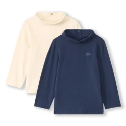 Lot de 2 sous-pulls col roulé unis pour bébé garçon