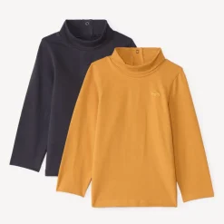 Lot de 2 sous-pulls unis à col roulé pour bébé garçon