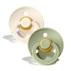 Lot de 2 sucettes colour 0-6 mois - sage/ivory